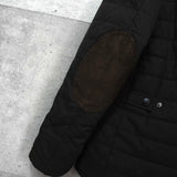 バブアー スエード切り替え キルティングジャケット ブラック