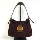 フェンディ マンマバケット スエード / レザー ワンショルダーバッグ ブラウン