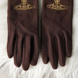 ヴィヴィアン ウエストウッド オーブ レザー口 グローブ 手袋 ブラウン レディース