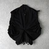 コムデギャルソン 1990年製 変形 ジッパー ベスト レディース ブラック