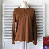 クリスチャン ディオール ヴィンテージ ヘンリーネック 長袖トップス 長袖カットソー キャメル