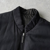 イヴ サンローラン ヴィンテージ リバーシブル YSLロゴ 刺繍 チェック柄 中綿ベスト ブラック / グレー