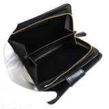 プラダ ロゴ トライアングルカット レザー 二つ折り財布 ブラック