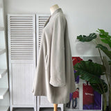 バーバリー ヴィンテージ ウール ノーカラーコート ライトグレー レディース