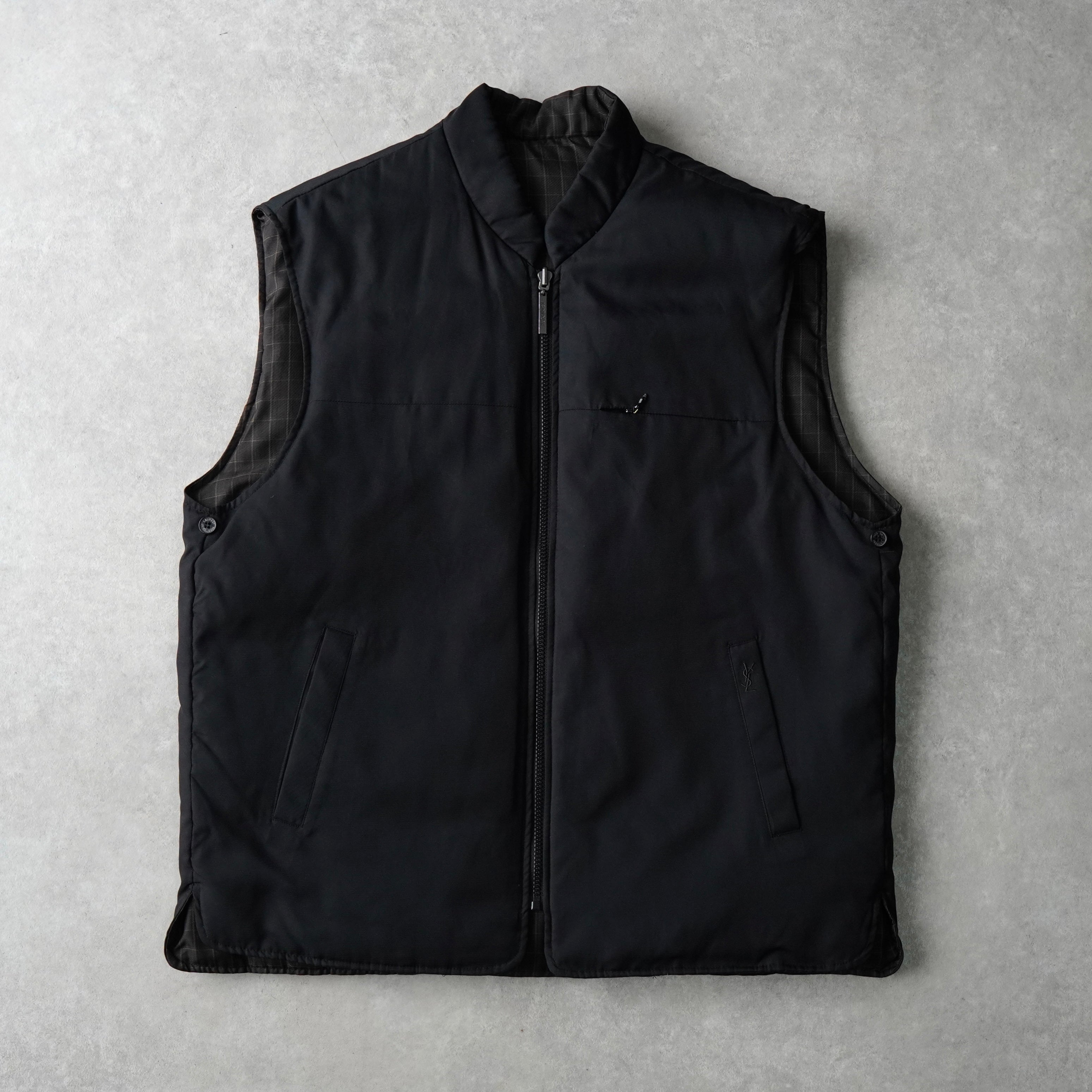 イヴ サンローラン ヴィンテージ リバーシブル YSLロゴ 刺繍