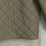 サルバトーレ フェラガモ レザー切り替え キルティングジャケット カーキ