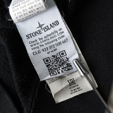 ストーンアイランド コンパスバッジ 胸ポケット ガーメントダイ スウェット ブラック メンズ