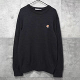 メゾン キツネ フォックスロゴ ニット グレー