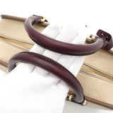 ロエベ アマソナ28 レザー バイカラー ハンドバッグ ベージュ / ブラウン