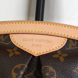ルイ・ヴィトン モノグラム ティボリPM レザー ハンドバッグ ブラウン M40143