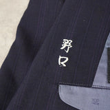 イヴ サンローラン ヴィンテージ ストライプ柄 シングル テーラードジャケット ツータック スラックス セットアップ ネイビー メンズ