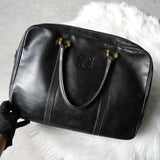 ロエベ アナグラム レザー ビジネスバッグ ハンドバッグ ブラック メンズ