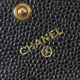 シャネル 1番台 ココマーク マトラッセ キャビアスキン カードケース ブラック - NEWSED