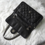 シャネル 1番台 ココマーク マトラッセ キャビアスキン チェーンショルダーバッグ ブラック - NEWSED