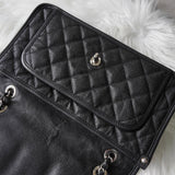 シャネル 1番台 ココマーク マトラッセ キャビアスキン チェーンショルダーバッグ ブラック - NEWSED