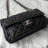 シャネル 1番台 ココマーク マトラッセ キャビアスキン チェーンショルダーバッグ ブラック - NEWSED