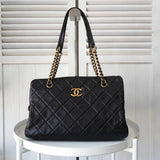 シャネル 1番台 ココマーク マトラッセ ラムスキン チェーンショルダーバッグ トートバッグ ブラック - NEWSED