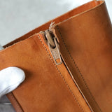 マルタン マルジェラ アーティザナル 10 スクエアトゥ ブーツ キャメル - NEWSED