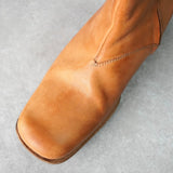 マルタン マルジェラ アーティザナル 10 スクエアトゥ ブーツ キャメル - NEWSED