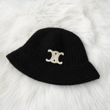 セリーヌ カシミヤ100% トリオンフ ニット バケットハット ニット帽 帽子 ブラック - NEWSED