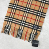 バーバリー 英国製 カシミヤ100% ノバチェック マフラー ベージュ タグ付き未使用品 - NEWSED