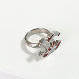 シャネル ココマーク ストライプ リング シルバー ブルー / レッド 11号 - NEWSED