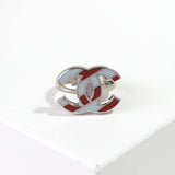 シャネル ココマーク ストライプ リング シルバー ブルー / レッド 11号 - NEWSED