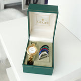 グッチ チェンジベゼル 11/12.2 QZ / SS 白文字盤 レディース 電池交換済 - NEWSED