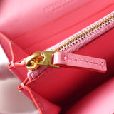 ボッテガ ヴェネタ イントレチャート レザー バイカラー 二つ折り財布 ピンク / レッド