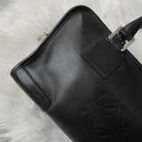 ロエベ アマソナ28 アナグラム レザー ミニボストンバッグ ハンドバッグ ブラック