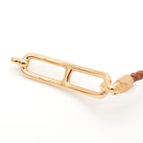 エルメス ルリ ドゥブルトゥール レザー ブレスレット GP ブラウン レディース