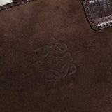 ロエベ アマソナ28 スエード / クロコ ハンドバッグ ブラウン