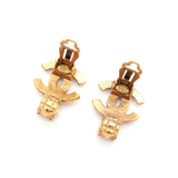 シャネル ココマーク ラインストーン イヤリング GP レディース