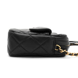 シャネル マトラッセ カーフスキン フリンジチェーン ショルダーバッグ ブラック 箱付き