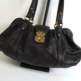 ルイ ヴィトン モノグラム マヒナ ルナーPM ショコラ ハンドバッグ ダークブラウン M97051