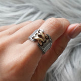 エルメス ヴィンテージ メキシコ コルセット ダブル 18K × SV925 指輪 リング シルバー925 18金 コンビ 52サイズ / 11.5号 - NEWSED