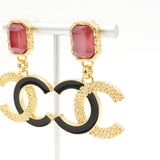 シャネル ココマーク ビジュー スイングピアス GP ブラック レディース