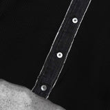 サカイ デニム ドッキング ウール ニット カーディガン ブラック / グレー