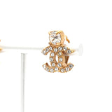 シャネル ココマーク ラインストーン イヤリング GP レディース