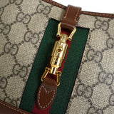 グッチ ジャッキー 1961 GGスプリーム / レザー 2way ミニ ハンドバッグ ショルダーバッグ ブラウン - NEWSED