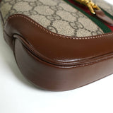 グッチ ジャッキー 1961 GGスプリーム / レザー 2way ミニ ハンドバッグ ショルダーバッグ ブラウン - NEWSED