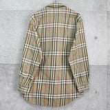 バーバリー 1990's ヴィンテージ ノバチェック ホースロゴ 総柄 長袖シャツ ベージュ - NEWSED