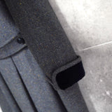 イヴ サンローラン 1990s ヴィンテージ シルク混 ヘリンボーン ダブル チェスターコート ロングコート レディース グレー - NEWSED