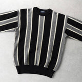 イヴ サンローラン 1990's ヴィンテージ ニット ストライプ柄 ブラック - NEWSED