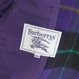 バーバリー 1990's ヴィンテージ チェック柄 ウール ダブル テーラードジャケット コート パープル - NEWSED