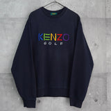 ケンゾー ゴルフ 1990's ヴィンテージ レインボーロゴ スウェット ネイビー - NEWSED