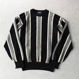 イヴ サンローラン 1990's ヴィンテージ ニット ストライプ柄 ブラック - NEWSED