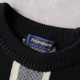 イヴ サンローラン 1990's ヴィンテージ ニット ストライプ柄 ブラック - NEWSED