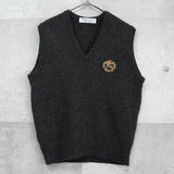 バーバリー 1990's ヴィンテージ 紋章ロゴ刺繍 ニット ベスト チャコールグレー - NEWSED