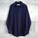 イヴ サンローラン 1990's ヴィンテージ 千鳥格子柄 ハウンドトゥース ネルシャツ 長袖シャツ ネイビー - NEWSED